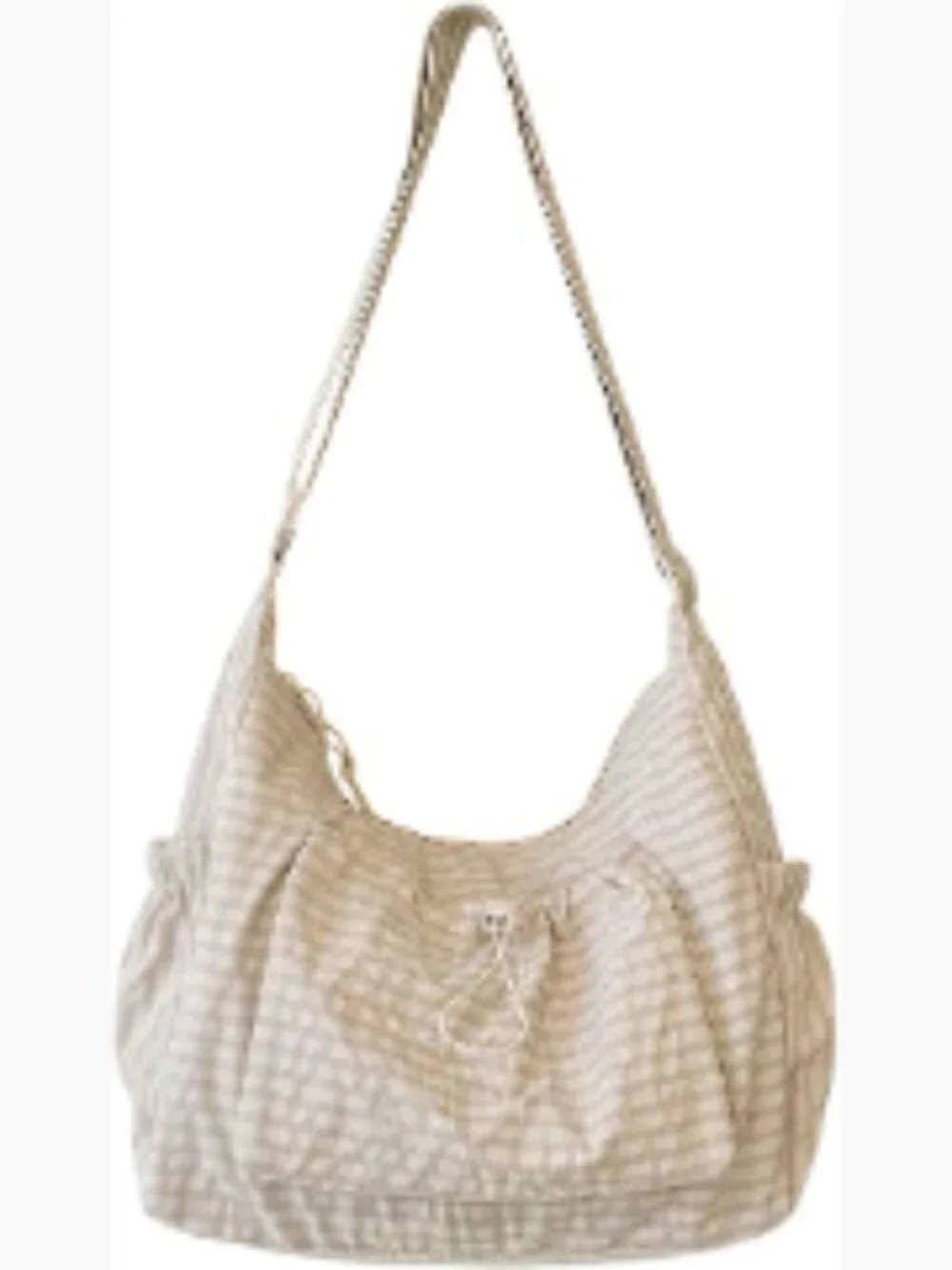 Plaid Nylon Crossbody Bag Slouchy Hobo Messenger Purse